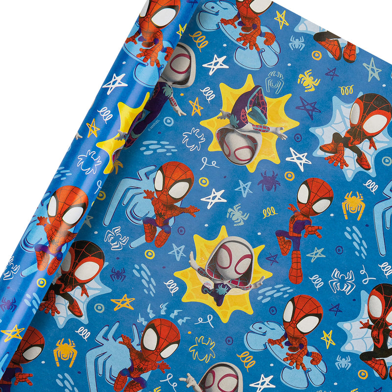 6M Wrapping Paper - 3 x 2M Rolls in 1 MARVEL Spidey & Friends Design