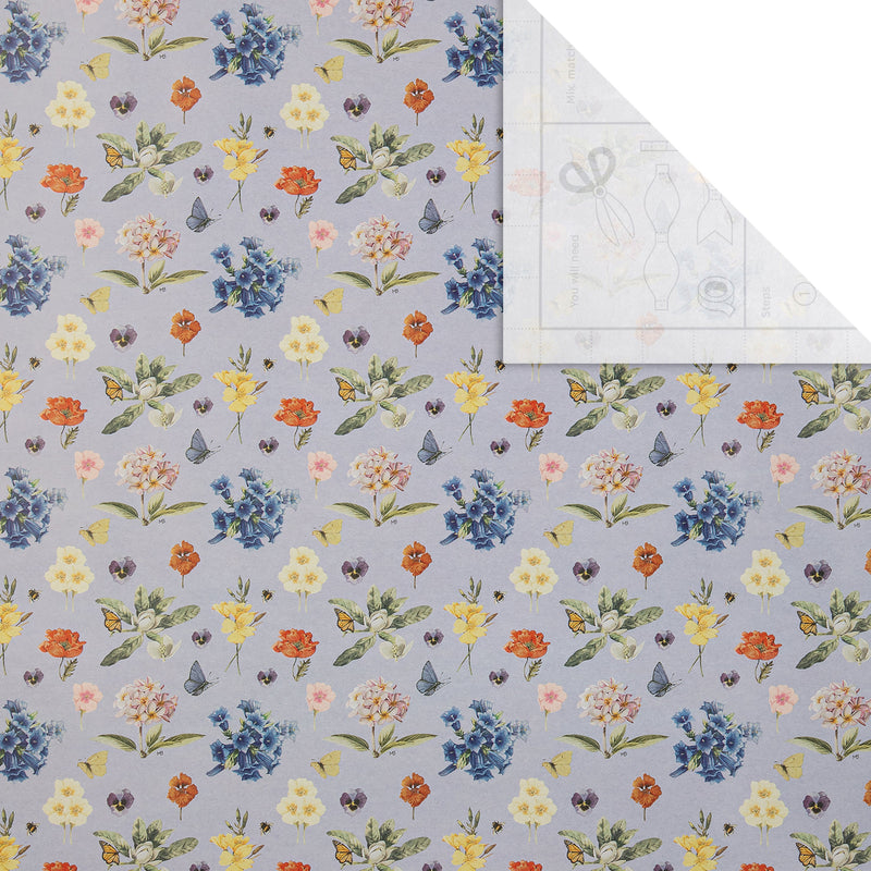 6M Any Occasion Wrapping Paper - 3 x 2M Rolls in 1 Marjolein Bastin Florals Design
