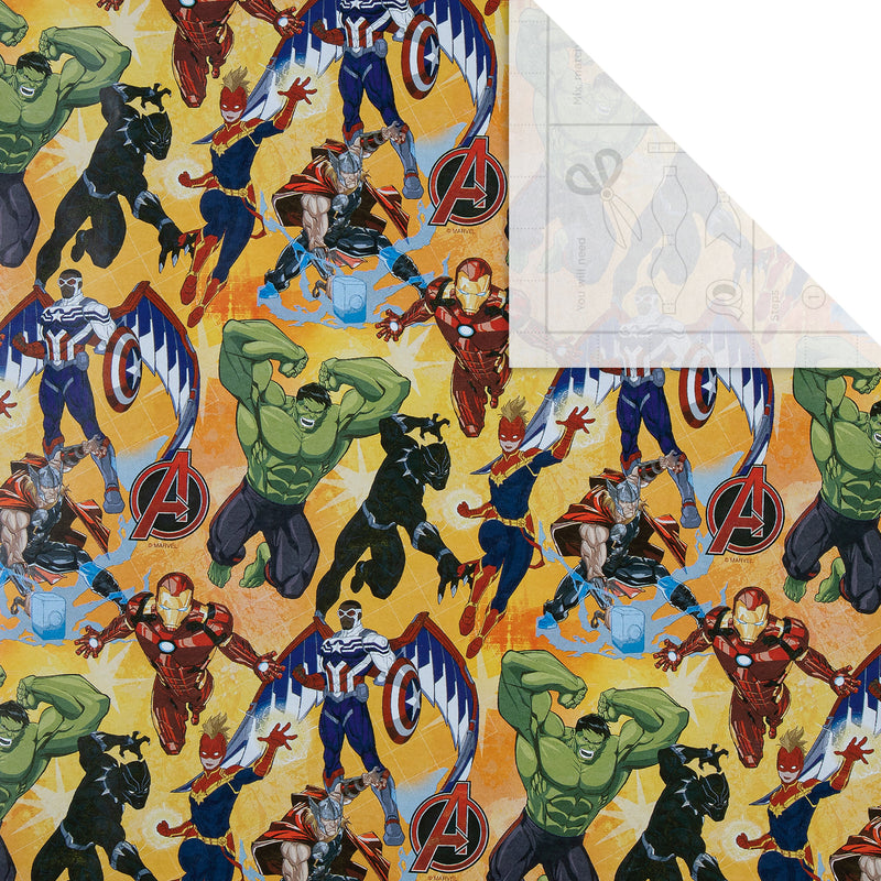 6M Any Occasion Wrapping Paper - 3 x 2M Rolls in 1 MARVEL Avengers Design