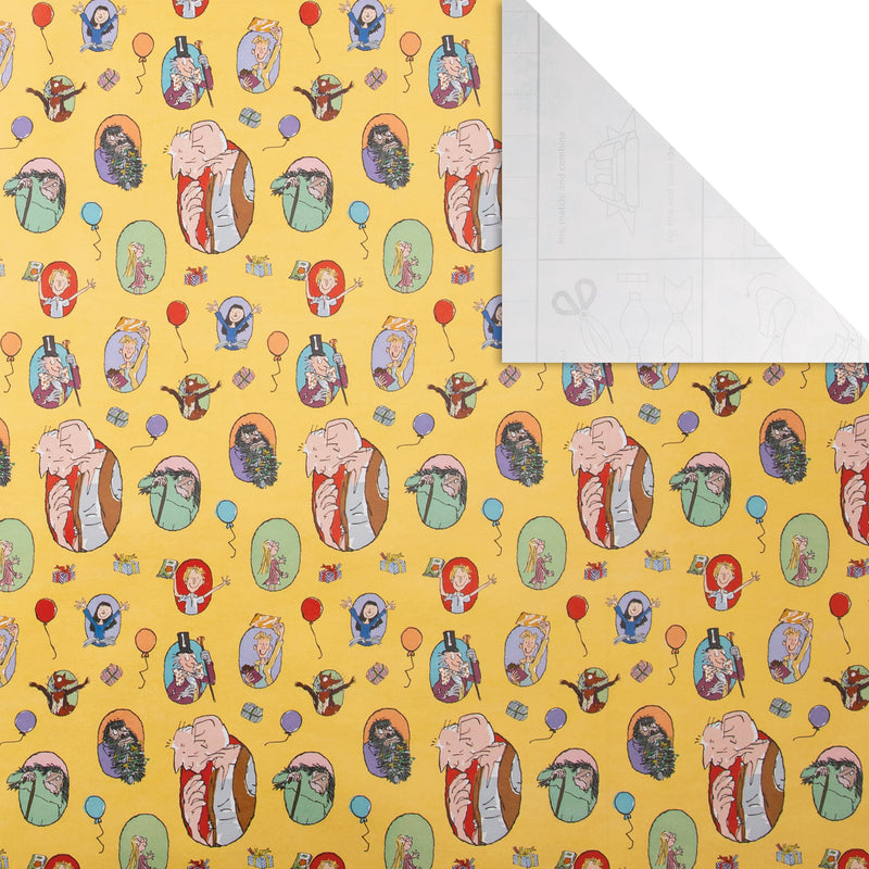 6M Roald Dahl & Quentin Blake Characters Wrapping Paper Multipack - 3 x 2M Rolls