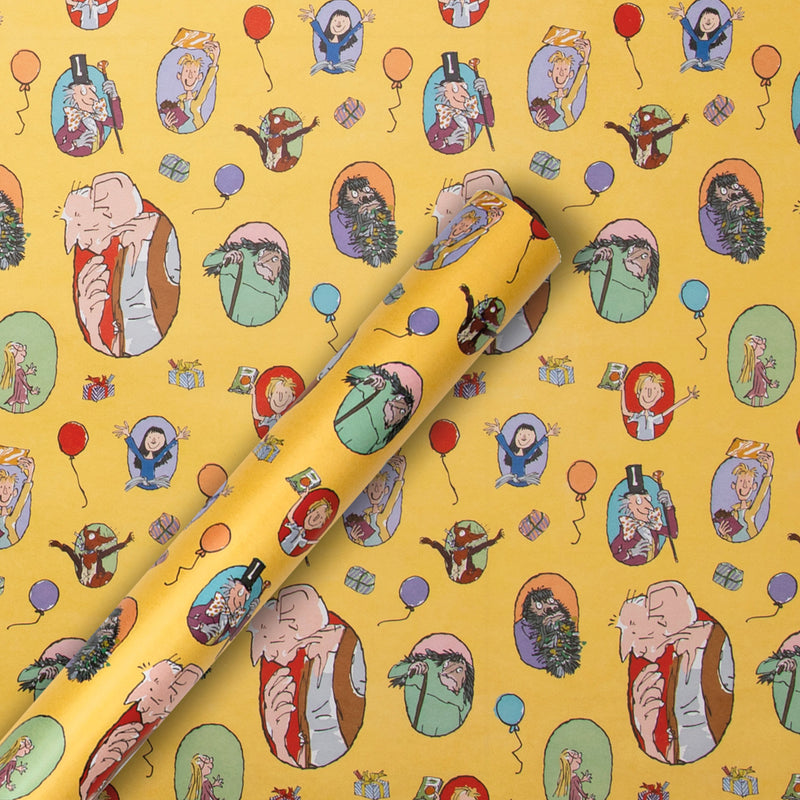 6M Roald Dahl & Quentin Blake Characters Wrapping Paper Multipack - 3 x 2M Rolls