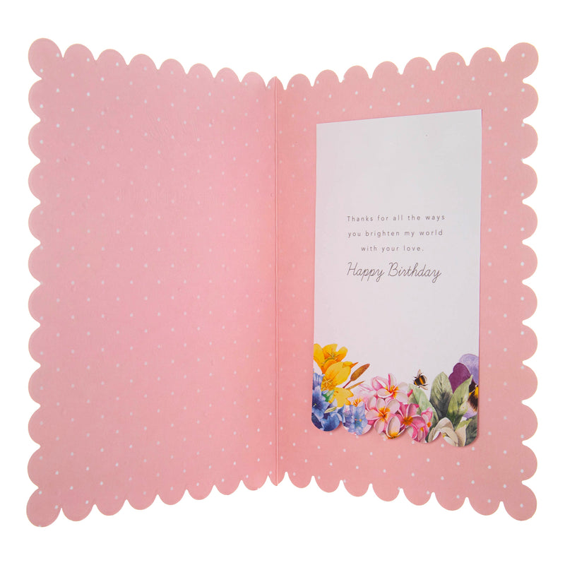 Marjolein Bastin Birthday Card For Wife - Scattered Colourful Flower Design
