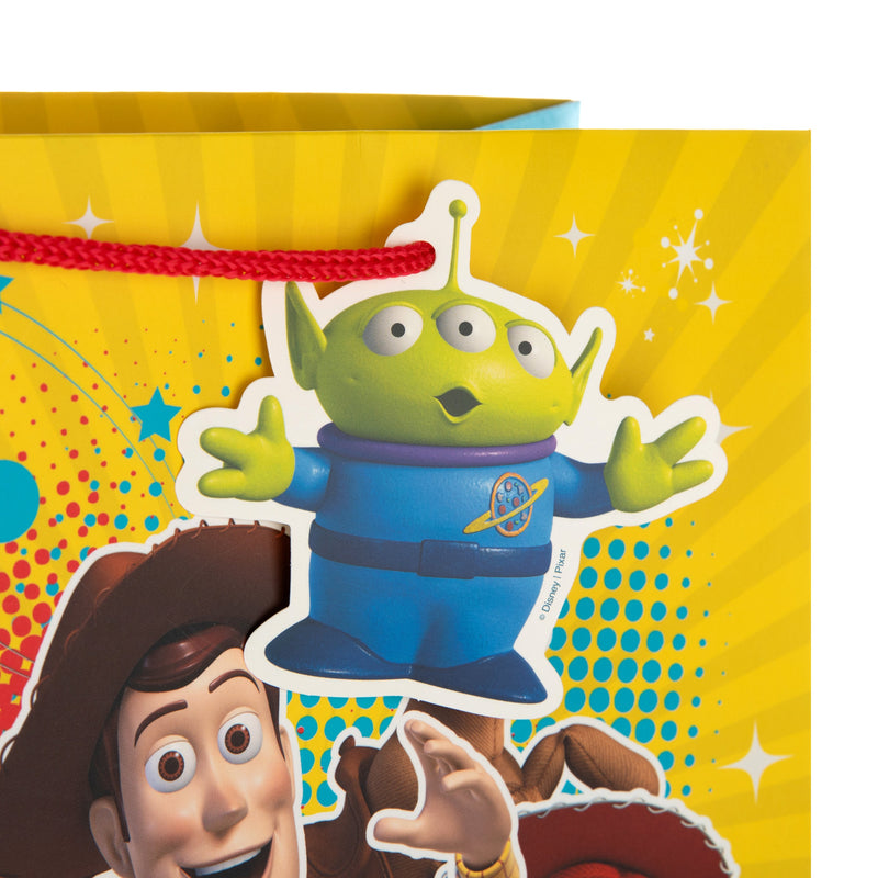 Disney Pixar Toy Story Large Gift Bag - With Matching Pizza Planet Alien Gift Tag