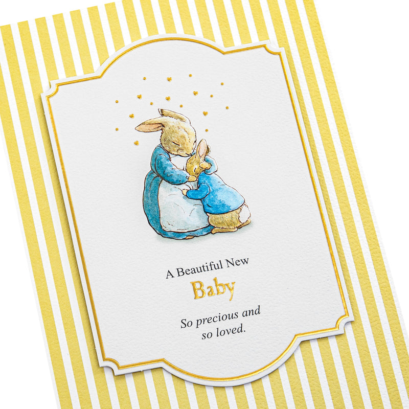 New Baby Card - Yellow Beatrix Potter Peter Rabbit™ Design