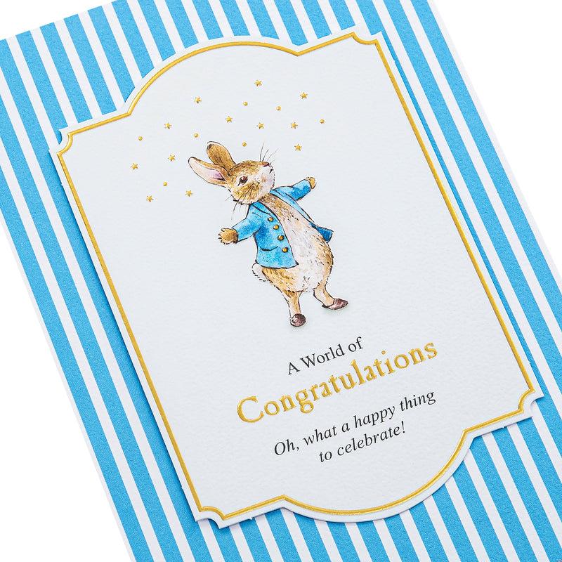 Congratulations Card - Blue Beatrix Potter Peter Rabbit™ Design