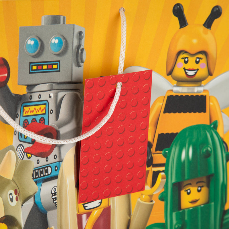 LEGO® Mini Figure Icons, Extra-Large Gift Bag - With Matching Gift Tag