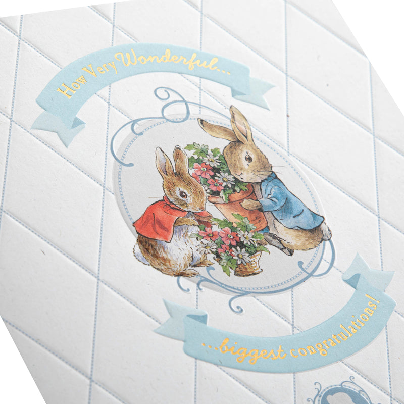 Beatrix Potter Peter Rabbit™️ Classic Flopsy & Peter Design Congratulations Card