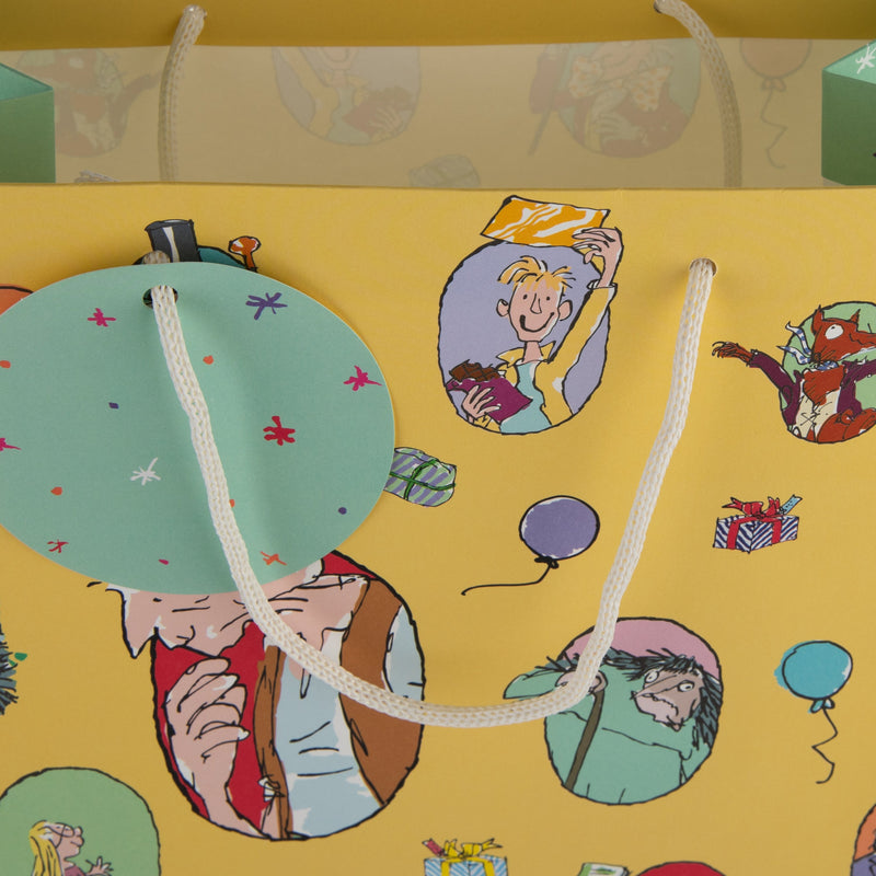 Roald Dahl & Quentin Blake Characters Birthday Gift Bag Multipack - 3 Bags in 1 Fun Design