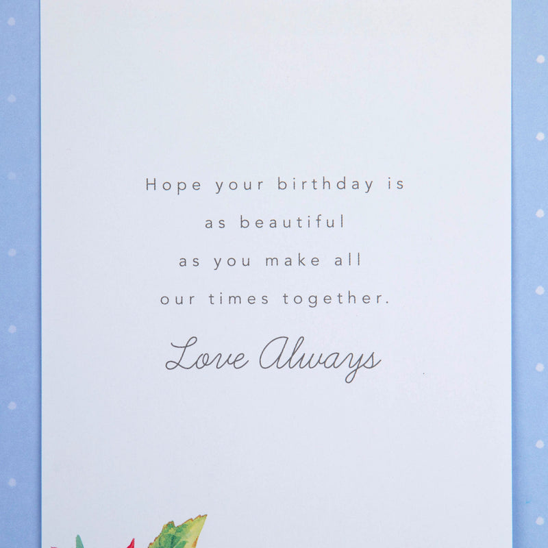 Marjolein Bastin Birthday Card for Mum - Pink Floral Bouquet Design