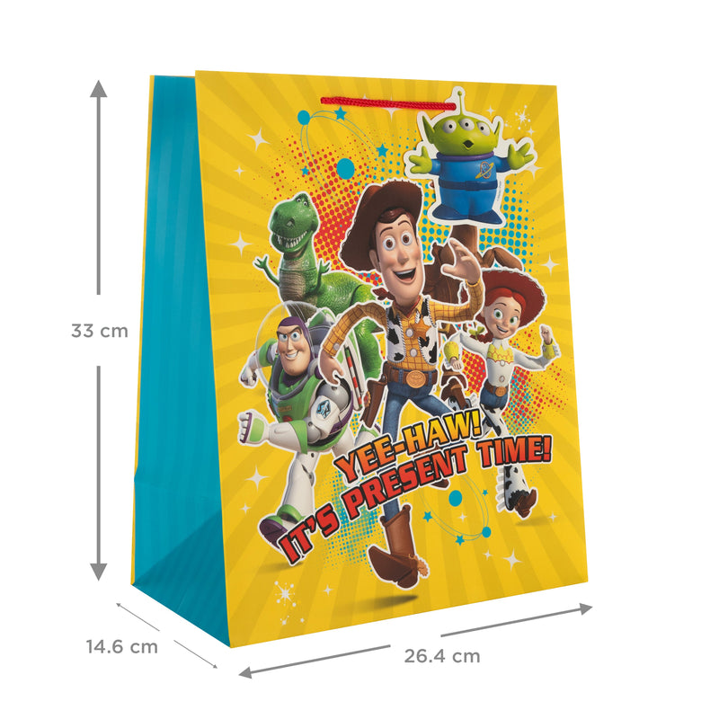 Disney Pixar Toy Story Large Gift Bag - With Matching Pizza Planet Alien Gift Tag