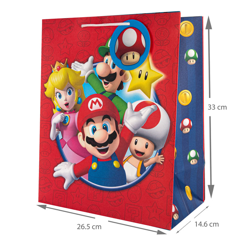 Large Gift Bags - Pack of 3 Super Mario Bros Design