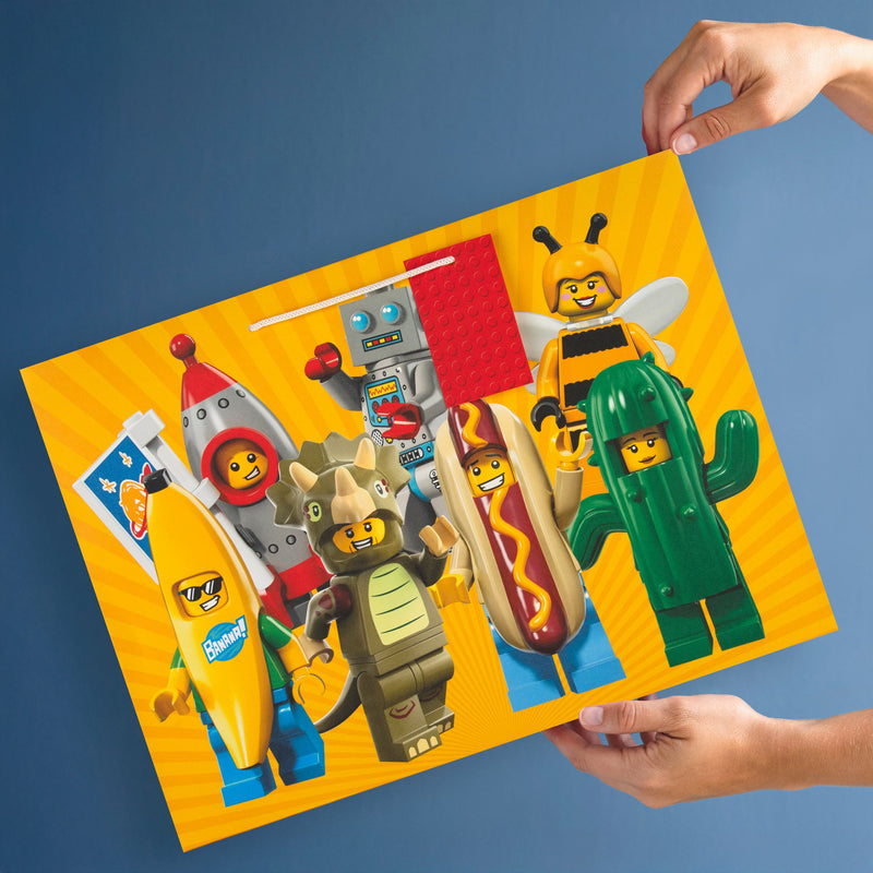 LEGO® Mini Figure Icons, Extra-Large Gift Bag - With Matching Gift Tag