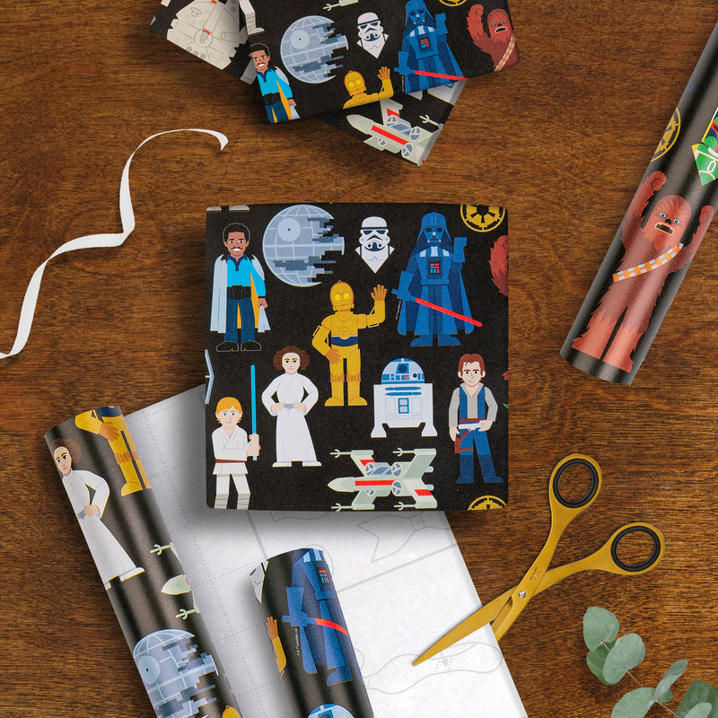 6M Wrapping Paper - 3 x 2M Rolls in 1 Star Wars™ Characters Design