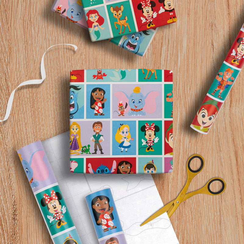 6M Wrapping Paper - 3 x 2M Rolls in 1 Disney Characters Design