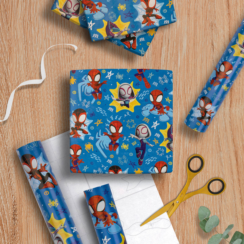 6M Wrapping Paper - 3 x 2M Rolls in 1 MARVEL Spidey & Friends Design