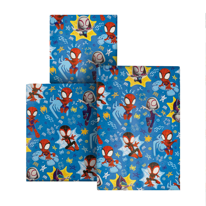 6M Wrapping Paper - 3 x 2M Rolls in 1 MARVEL Spidey & Friends Design