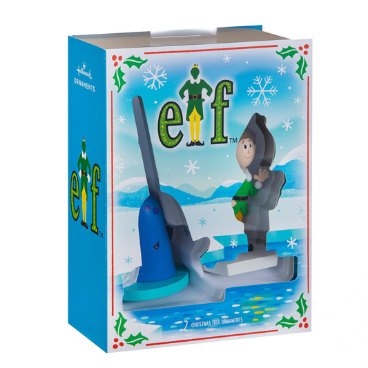 Collectable Elf Storied Moments Ornament - Set of 2 Buddy the Elf & Mr Narwhal Designs