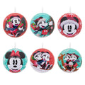 Disney Mickey & Minnie Mouse Tin Bauble Christmas Ornaments, Pack of 12