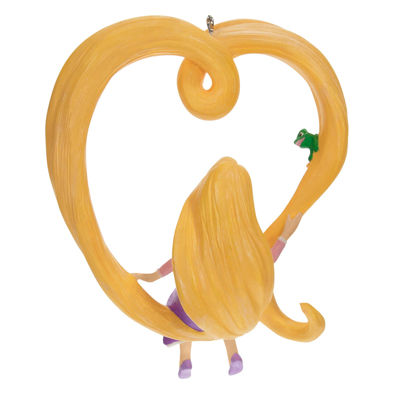 Keepsake Disney Hanging Ornament - Tangled Rapunzel & Pascal Heart Design