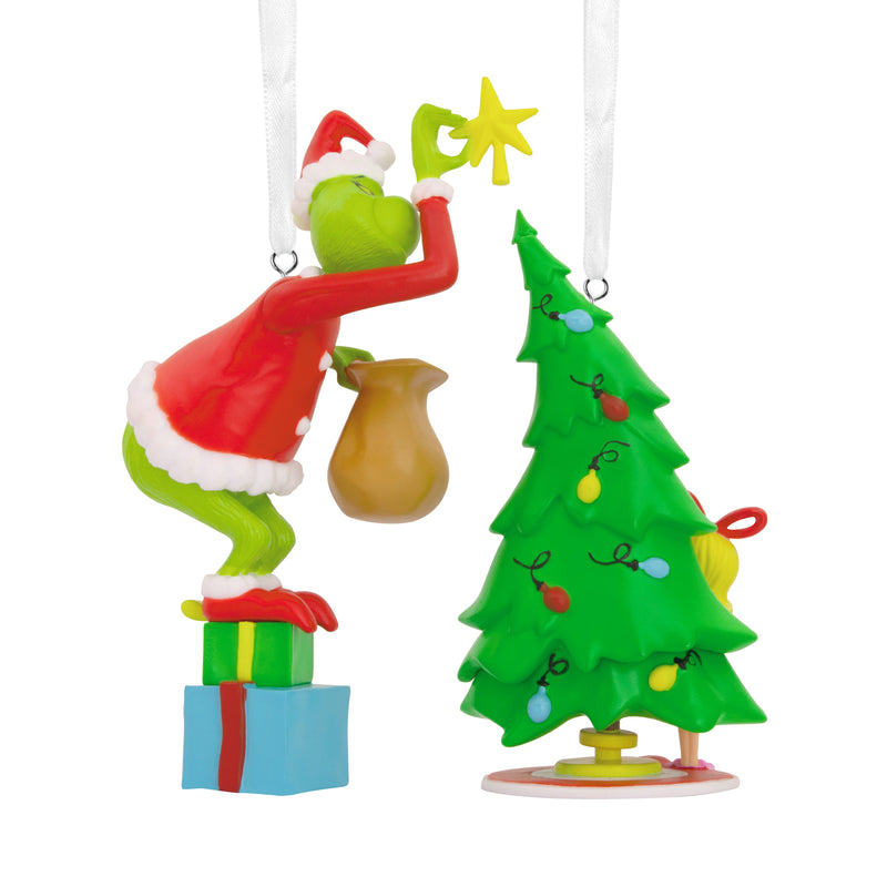 Storied Moments Dr Seuss Christmas Ornaments - Set of 2 - The Grinch & Cindy-Lou Who