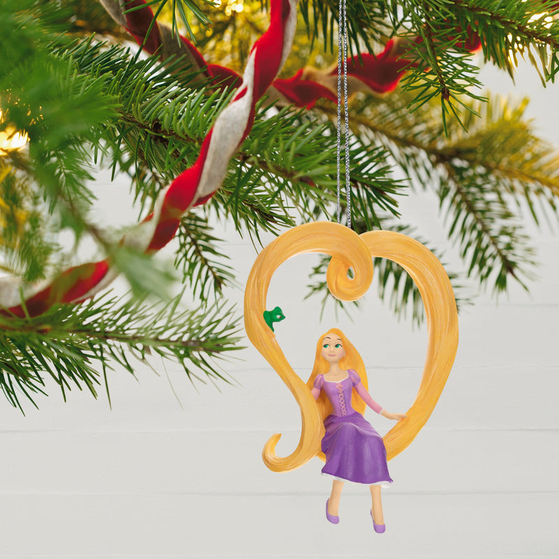 Keepsake Disney Hanging Ornament - Tangled Rapunzel & Pascal Heart Design