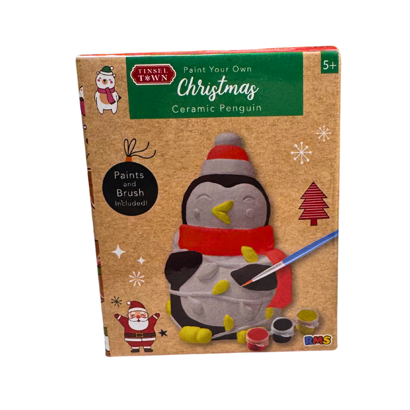 Paint Your Own Christmas Penguin Figure collectible from PoundFun