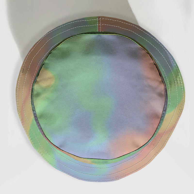 Pastel Rainbow Watercolour Bucket Hat, rear view