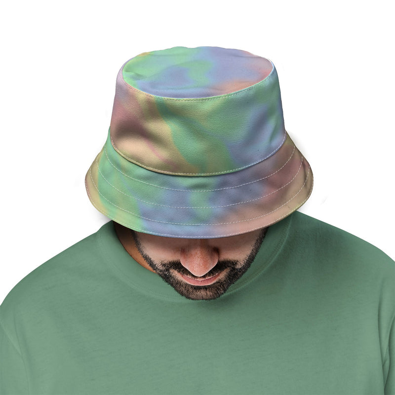 Pastel Rainbow Watercolour Bucket Hat, alternate view