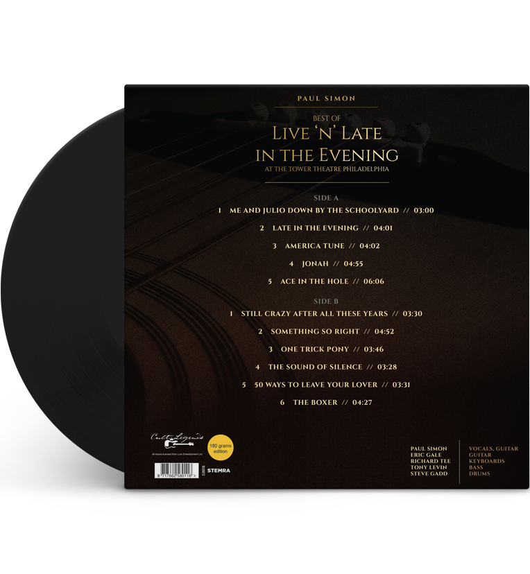 Paul Simon – Best of Live ’n’ Late in the Evening, 1980 (12-Inch Album on 180g Vinyl), close-up detail