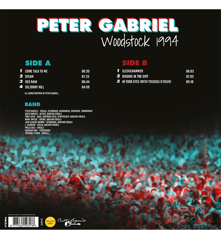 Peter Gabriel – Woodstock 1994 (12-Inch Album on 180g Vinyl), side angle