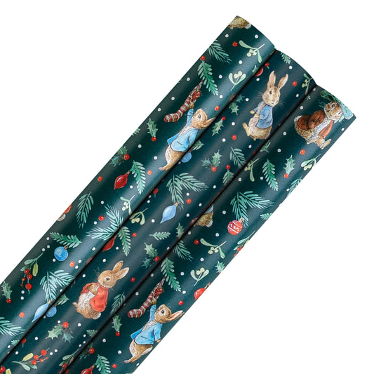 12M Christmas Wrapping Paper - 3 x 4M Rolls in 1 Peter Rabbit™ Design