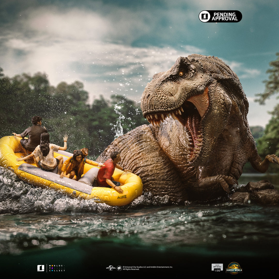 Iron Studios Jurassic World Rebirth T-Rex River Attack 1/20 Scale Art Scale Statue