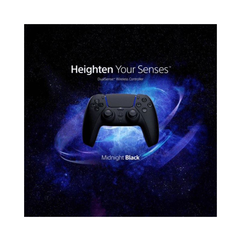 PlayStation 5 Dualsense Wireless Controller - Midnight Black, close-up detail