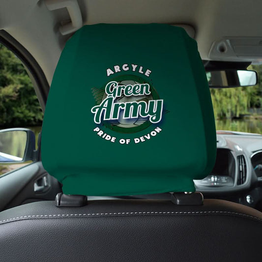 Plymouth Green Army - Football Legends - Headrest Cover collectible from https://britishmade.gifts/