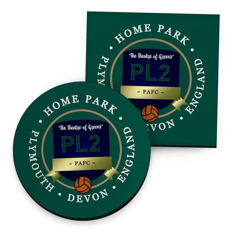 Plymouth Home Park - Football Coaster - Square Or Circle collectible from https://britishmade.gifts/