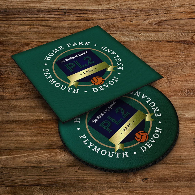 Plymouth Home Park - Football Coaster - Square Or Circle, alternate view