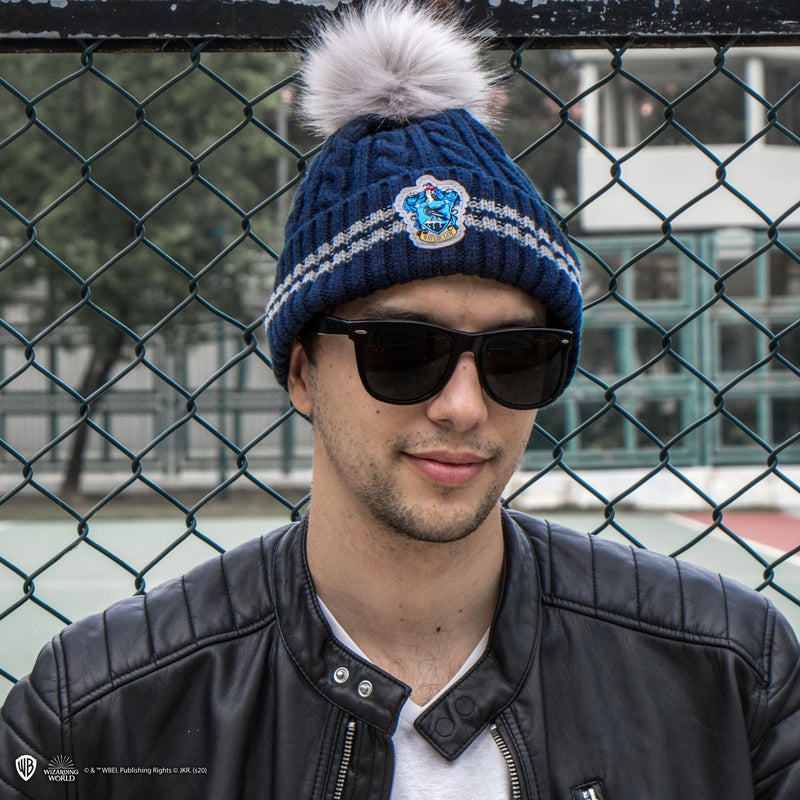 Harry Potter Ravenclaw Pompom Beanie, side angle