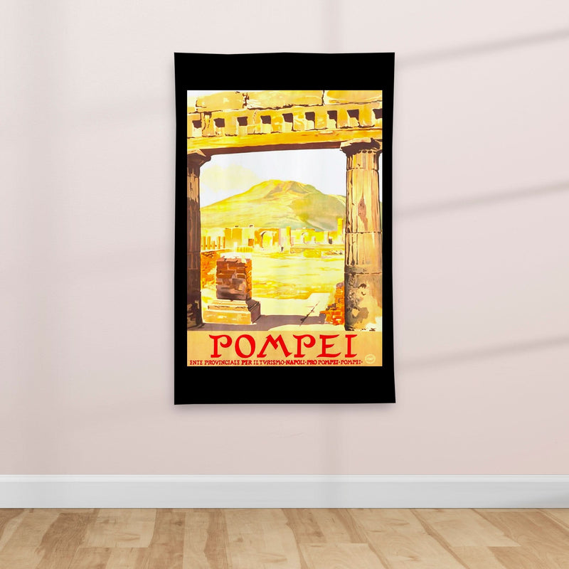 Pompeii Italy - Vintage Travel poster - Textile Poster collectible from https://britishmade.gifts/