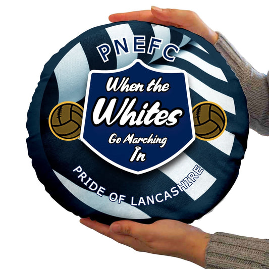 Preston Marching - Football Legends - Circle Cushion 14 collectible from https://britishmade.gifts/