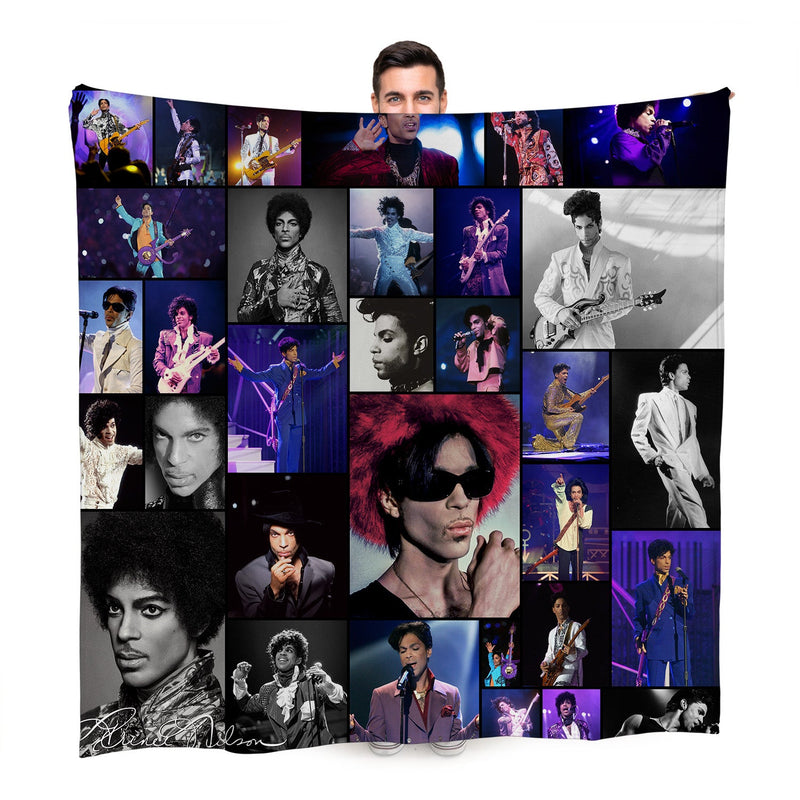 Prince Montage Celebrity Fleece Throw - Large Size 150cm x 150cm collectible from https://britishmade.gifts/