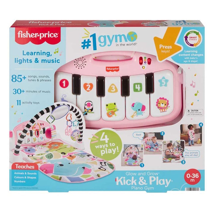 Fisher Price - Glow & Grow Kick & Play Gym Pink Piano