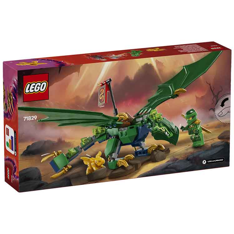 LEGO 71829 Lloyd's Green Forest Dragon, side angle