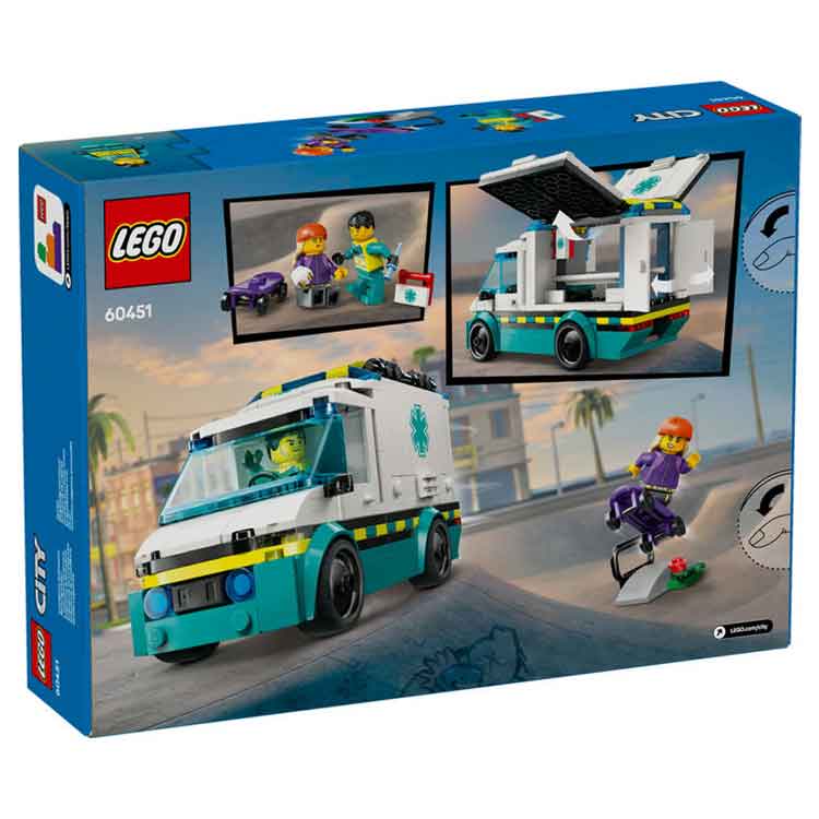 LEGO 60451 Emergency Ambulance, side angle