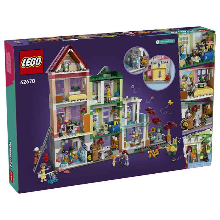 LEGO 42670 Heartlake City Apartments and Shops, side angle