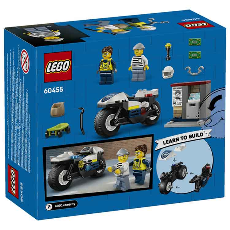 LEGO 60455 Police Motorcycle Chase, side angle