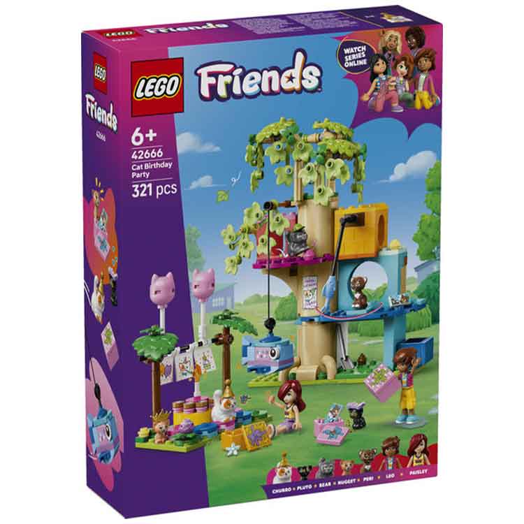 LEGO 42666 Cat Birthday Party & Tree House collectible from AJ Toys & Books