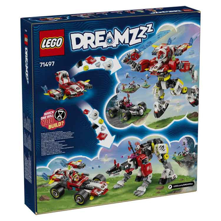 LEGO 71497 Cooper's Tiger Mech & Zero's Hot Rod Car, side angle