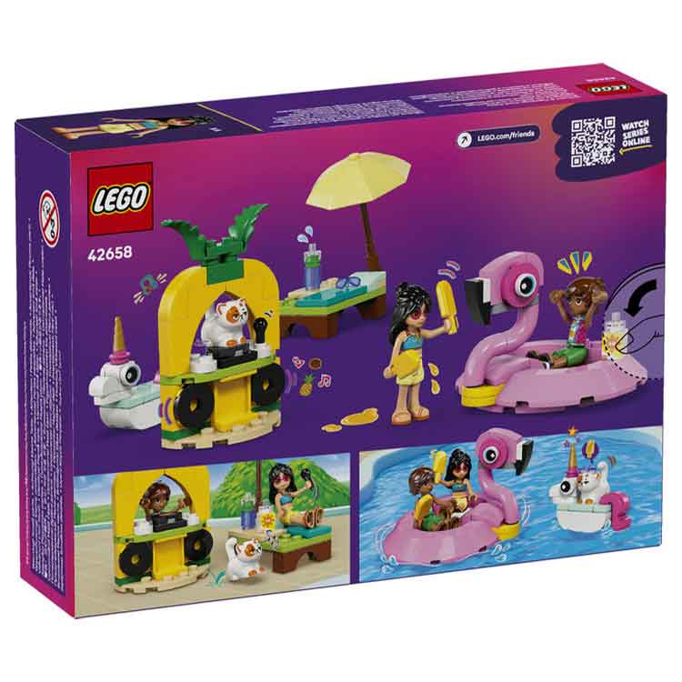 LEGO 42658 Unicorn & Flamingo Pool Party, side angle