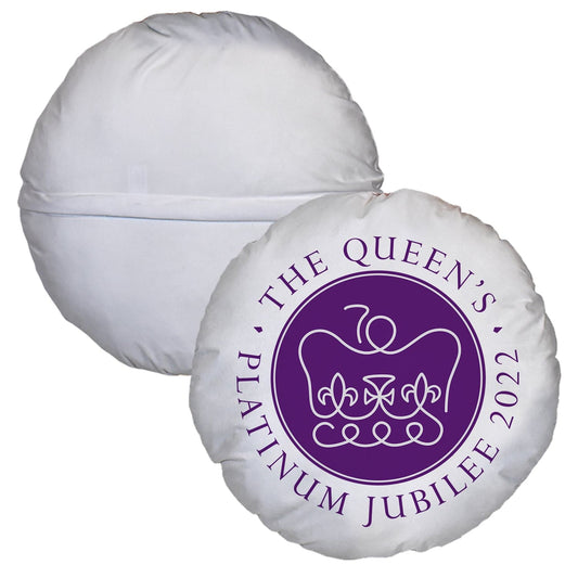 Platinum Jubilee White - Round Cushion - 24 collectible from https://britishmade.gifts/