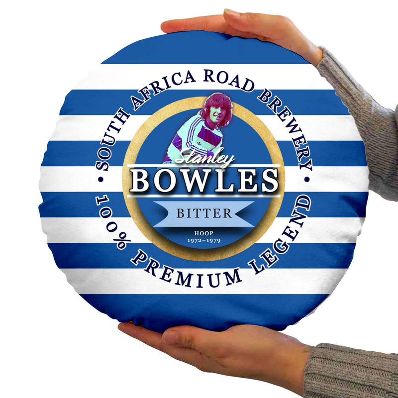 QPR BOWLES - Football Legends - Circle Cushion 14 collectible from https://britishmade.gifts/